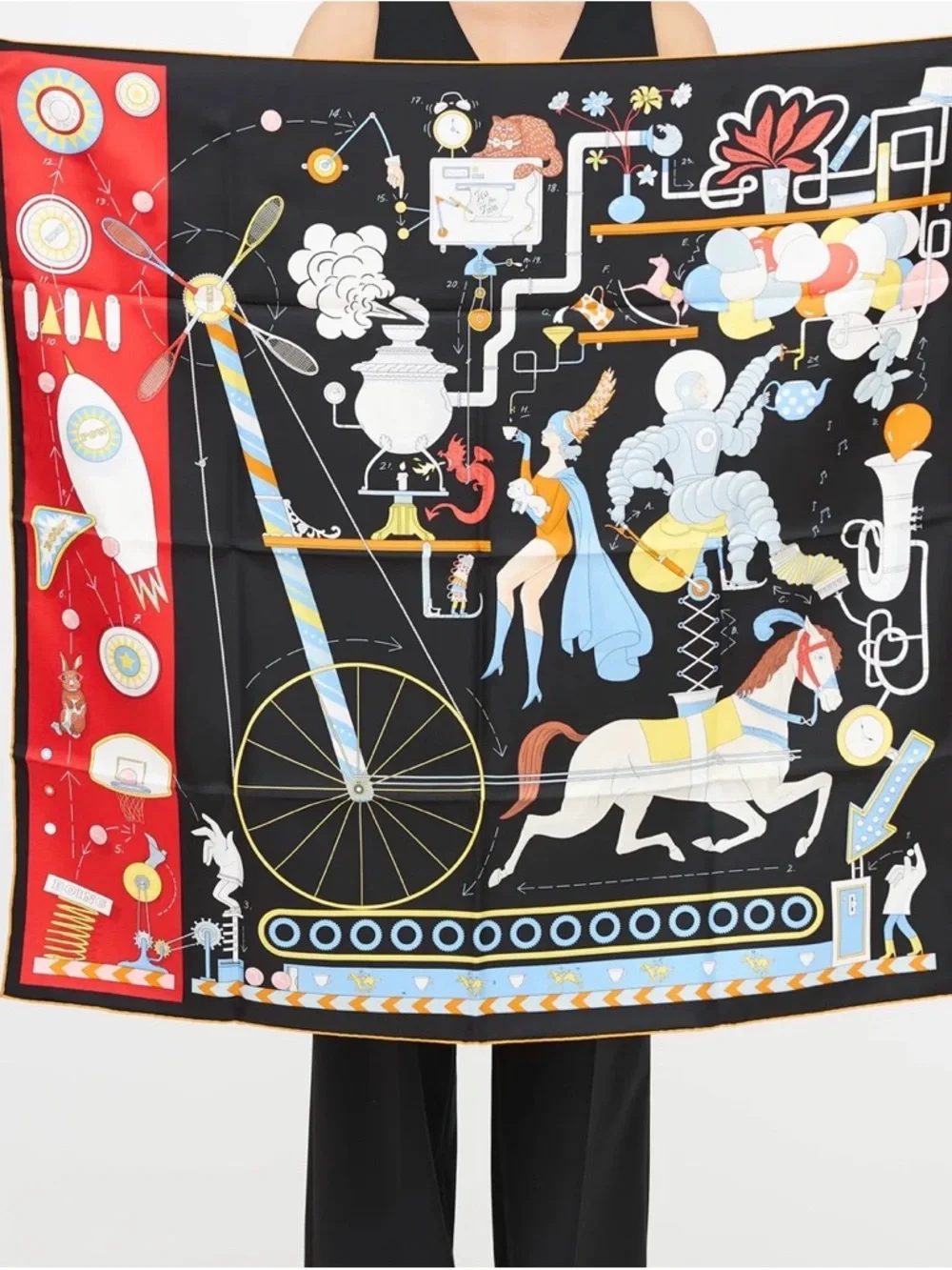Hermes “tea for two” 90cm Carre Silk Scarf - Picture 7 of 8
